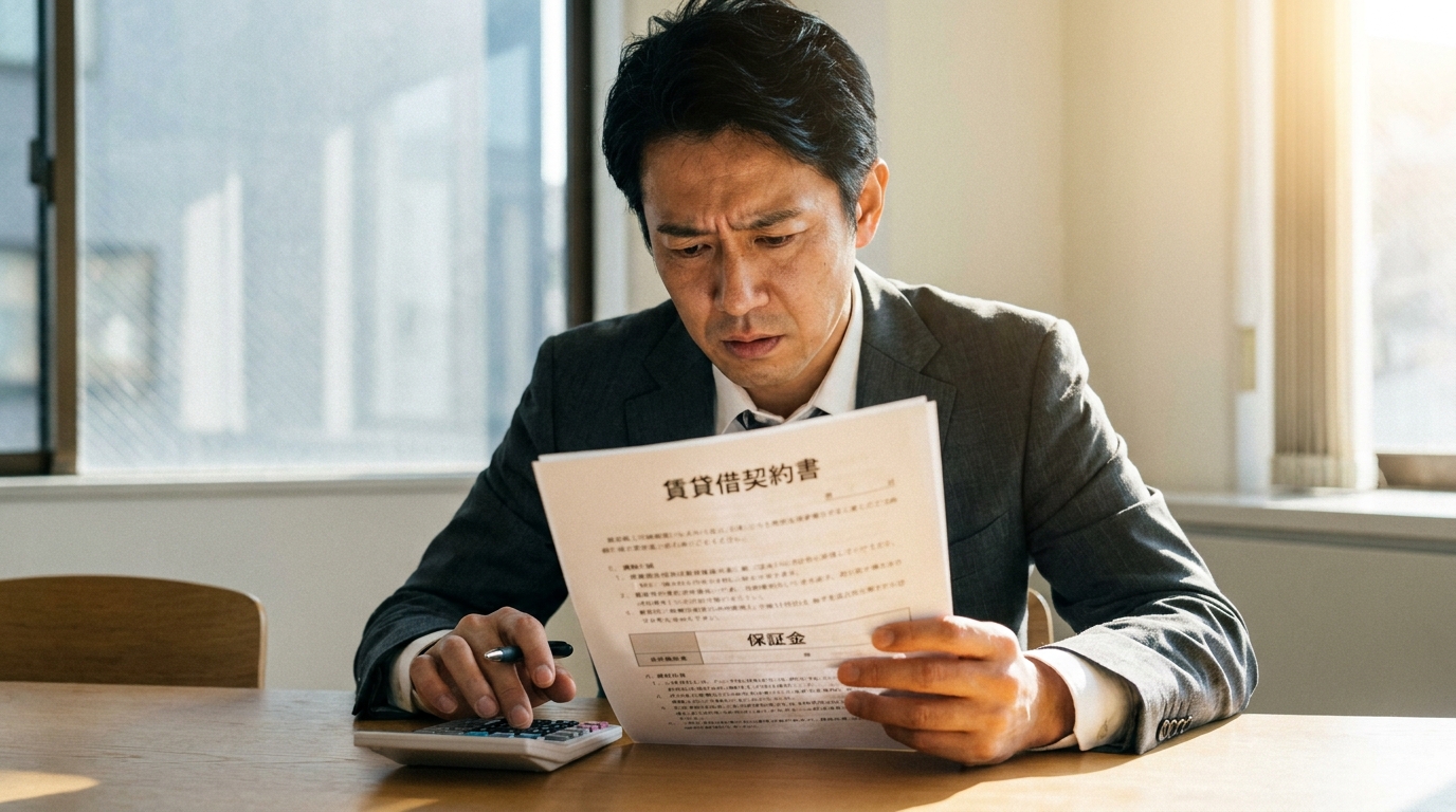 法人破産を前に、店舗の保証金が返還されるか計算し、思い悩む経営者。